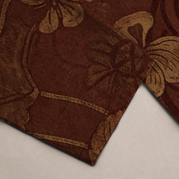 Buddha Stones Herrenhose aus Baumwolle mit Vintage-Blumenmuster, schmal zulaufendem Schnitt und Taschen - image 3