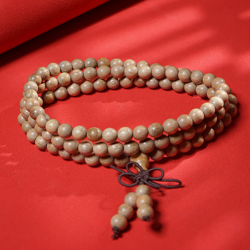 Buddha Stones Natürliche Kampferholz-Mala „Durchhaltevermögen“ mit 108 Perlen - image 1