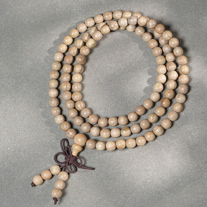 Buddha Stones Natürliche Kampferholz-Mala „Durchhaltevermögen“ mit 108 Perlen - 6 mm - image 0