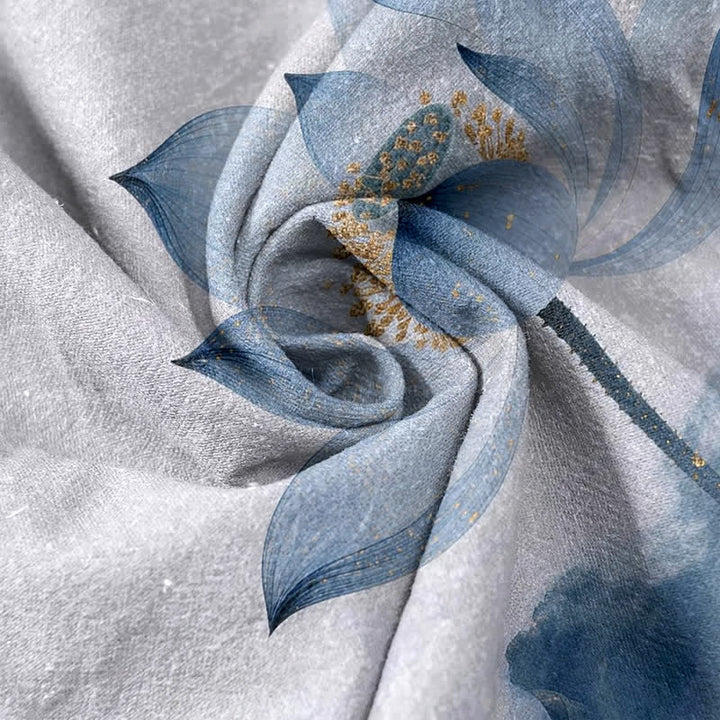 Buddha Stones Damenhose aus reiner Baumwolle mit Lotus-Tintenmuster, elastischem Bund und Taschen - image 2