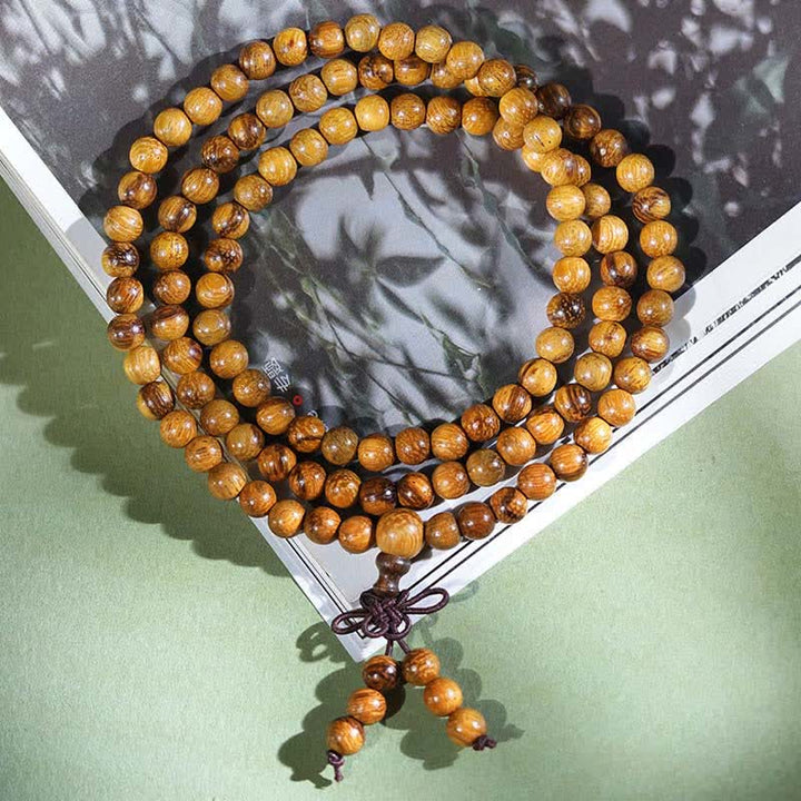 Buddha Stones Natürliche Marmorholz-Harmonie-Mala mit 108 Perlen - image 2