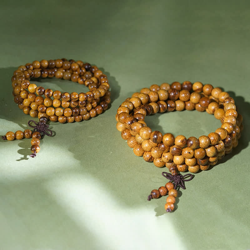 Buddha Stones Natürliche Marmorholz-Harmonie-Mala mit 108 Perlen - image 6