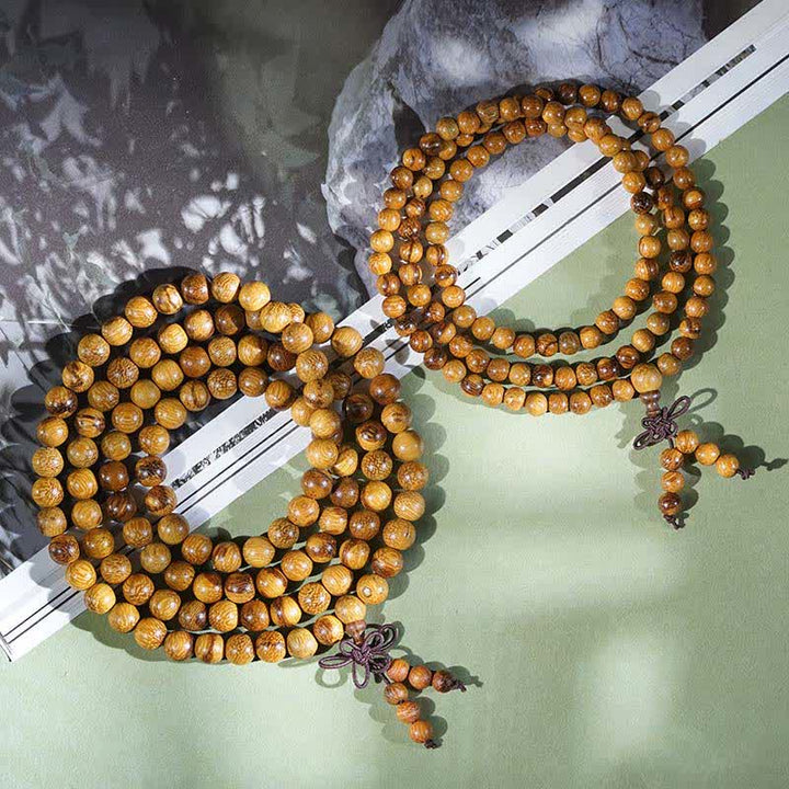 Buddha Stones Natürliche Marmorholz-Harmonie-Mala mit 108 Perlen - image 7