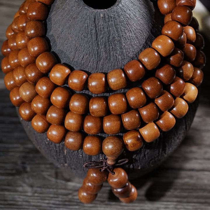 Buddha Stones Mala aus natürlichem Jujubeholz mit 108 Perlen - image 3
