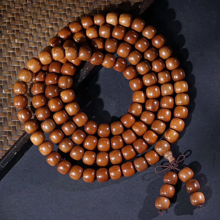 Buddha Stones Mala aus natürlichem Jujubeholz mit 108 Perlen - image 4
