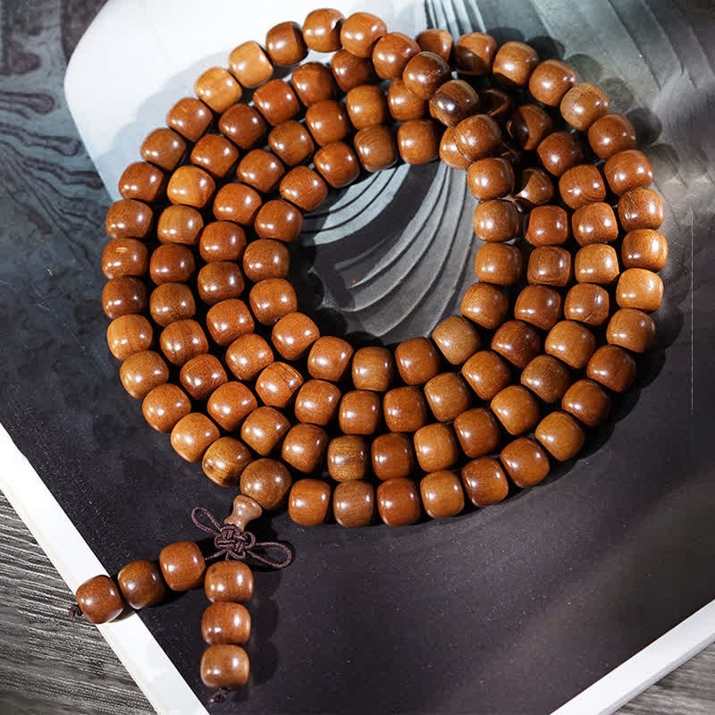 Buddha Stones Mala aus natürlichem Jujubeholz mit 108 Perlen - image 6