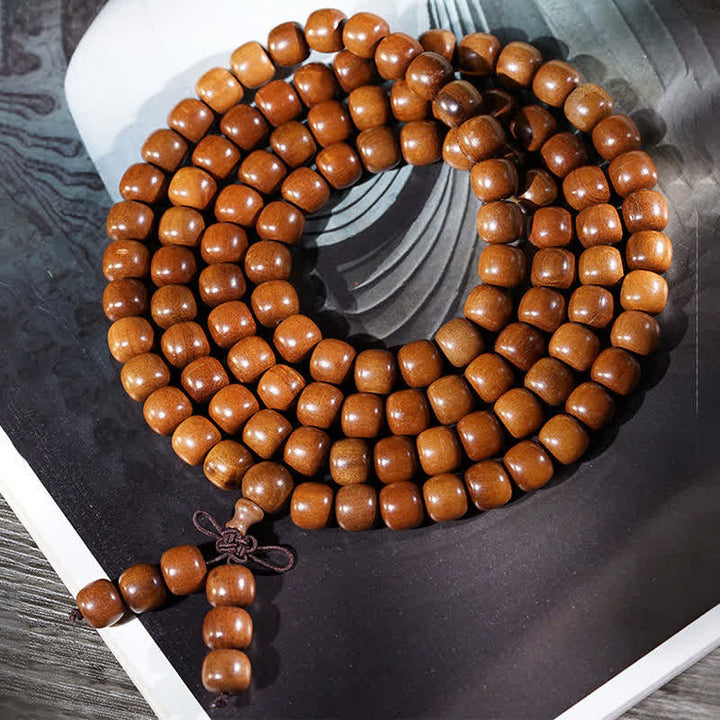 Buddha Stones Mala aus natürlichem Jujubeholz mit 108 Perlen - image 6