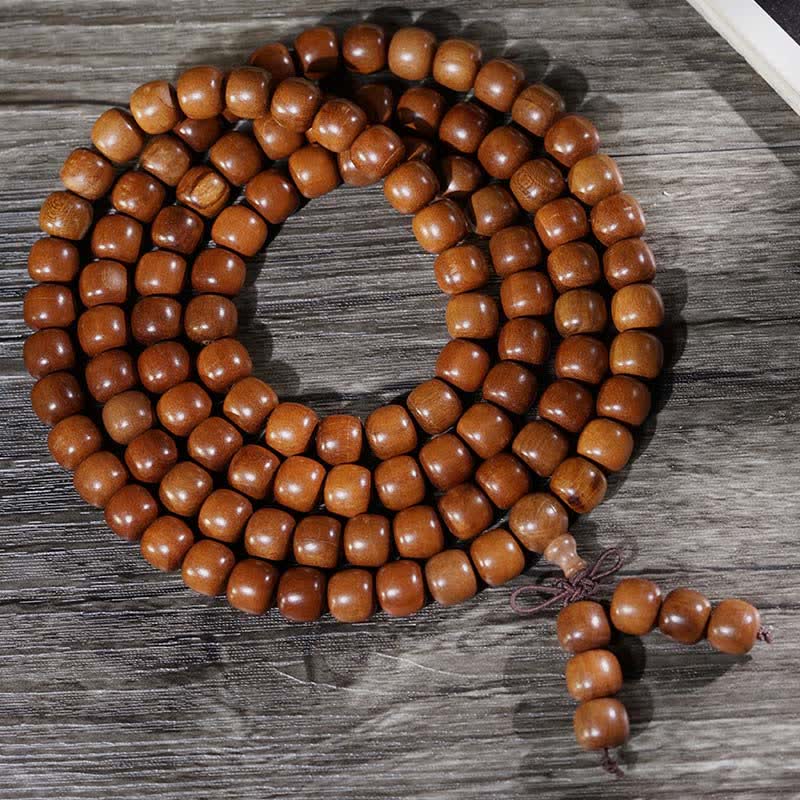 Buddha Stones Mala aus natürlichem Jujubeholz mit 108 Perlen - Jujube-Holz (Mut ♥ Stärke) - image 0