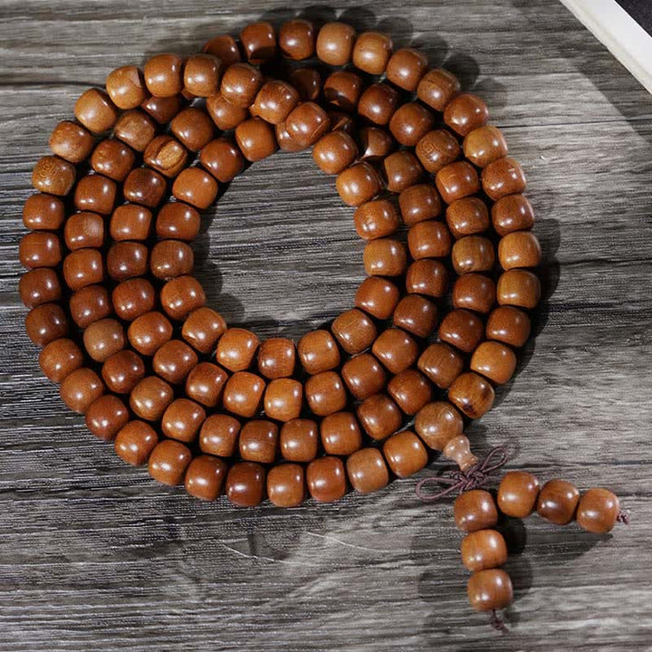 Buddha Stones Mala aus natürlichem Jujubeholz mit 108 Perlen - Jujube-Holz (Mut ♥ Stärke) - image 0
