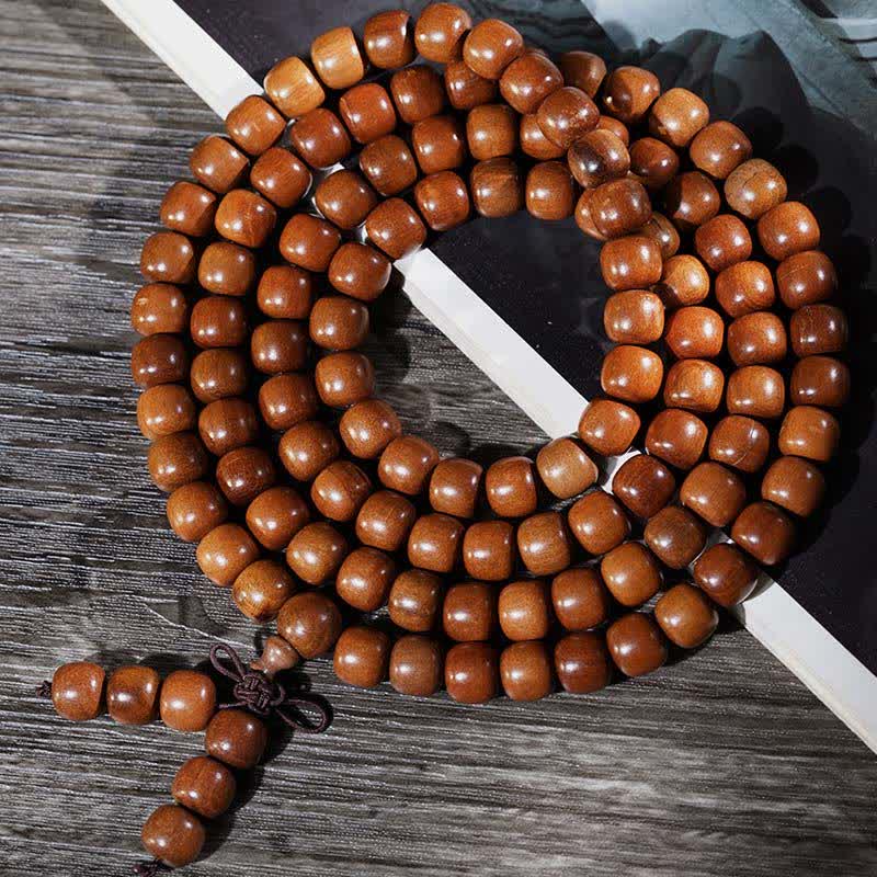 Buddha Stones Mala aus natürlichem Jujubeholz mit 108 Perlen - image 1