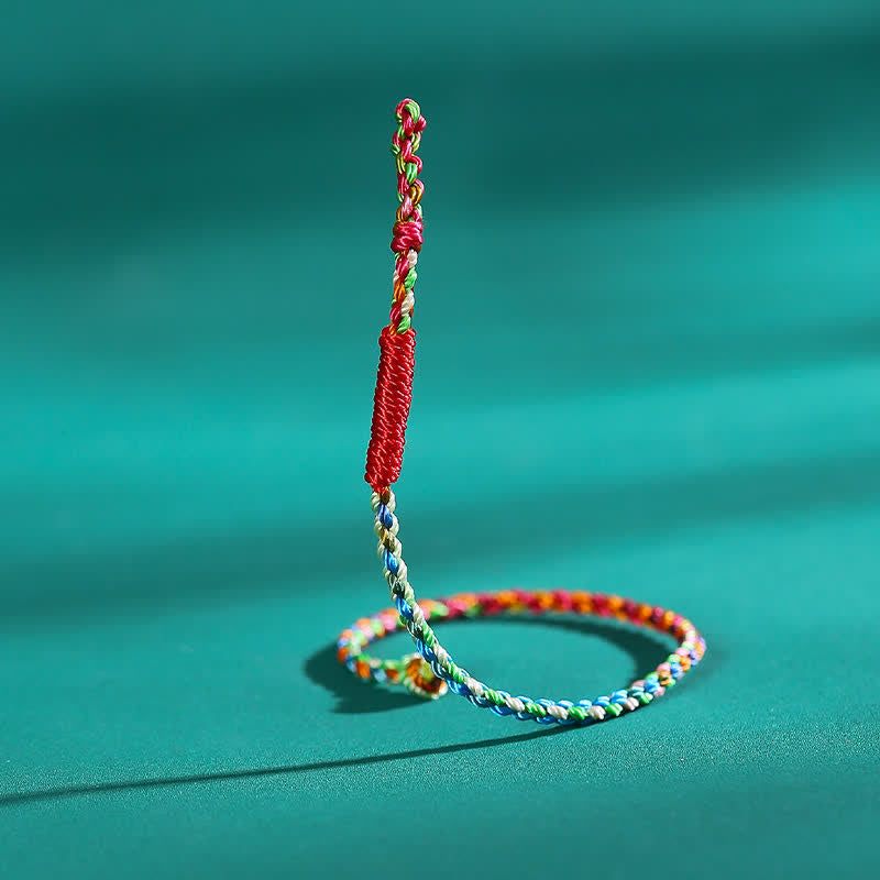 Buddha Stones Handgewebtes, farbenfrohes Armband aus geflochtenem Garn mit Koi-Fisch-Motiv - image 3