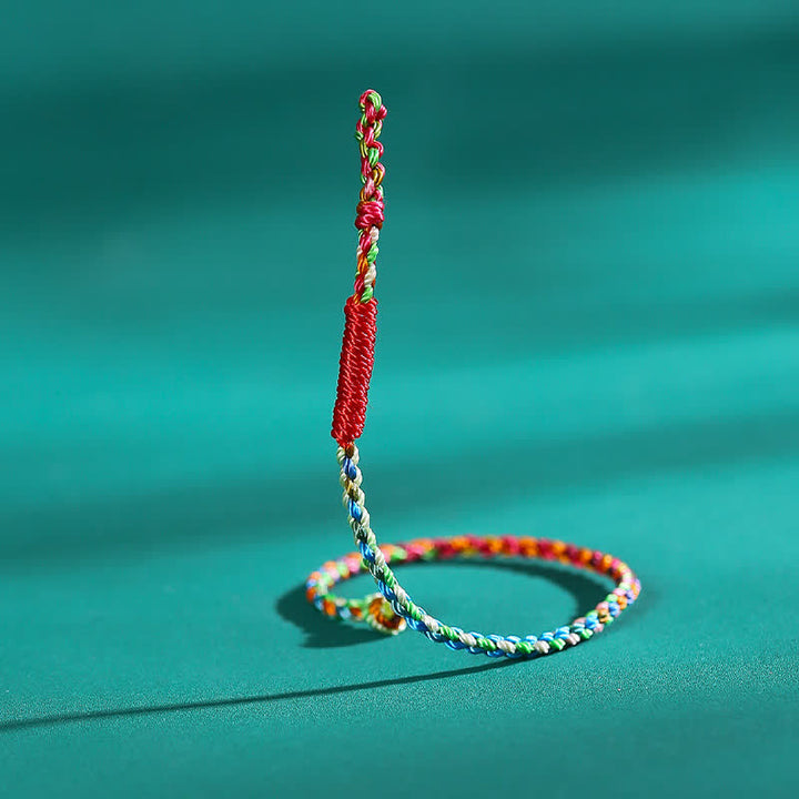 Buddha Stones Handgewebtes, farbenfrohes Armband aus geflochtenem Garn mit Koi-Fisch-Motiv - image 3