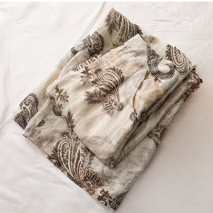 Buddha Stones Sommerliche Boho-Freizeithose mit Paisley-Muster, Reißverschluss, Knöchelbreite, geradem Bein und Taschen für Damen - image 5