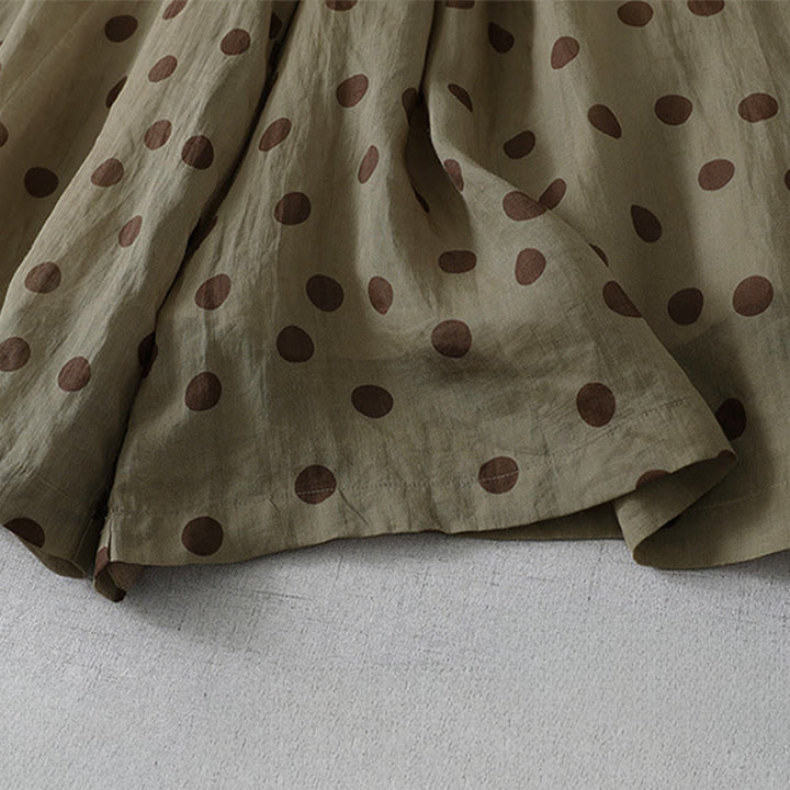 Buddha Stones Lässige, sommerliche Vintage-Damenhose mit Kordelzug und Polka-Dot-Muster, verkürztem Schnitt und Taschen - image 7