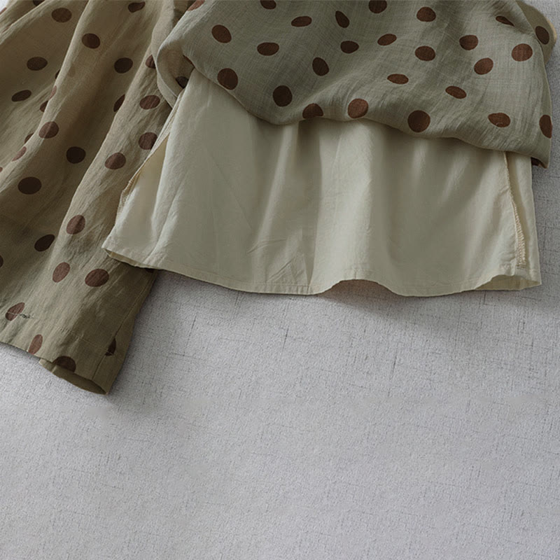 Buddha Stones Lässige, sommerliche Vintage-Damenhose mit Kordelzug und Polka-Dot-Muster, verkürztem Schnitt und Taschen - image 6