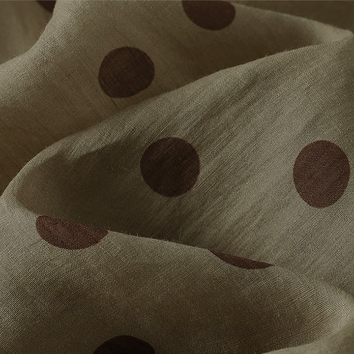 Buddha Stones Lässige, sommerliche Vintage-Damenhose mit Kordelzug und Polka-Dot-Muster, verkürztem Schnitt und Taschen - image 8