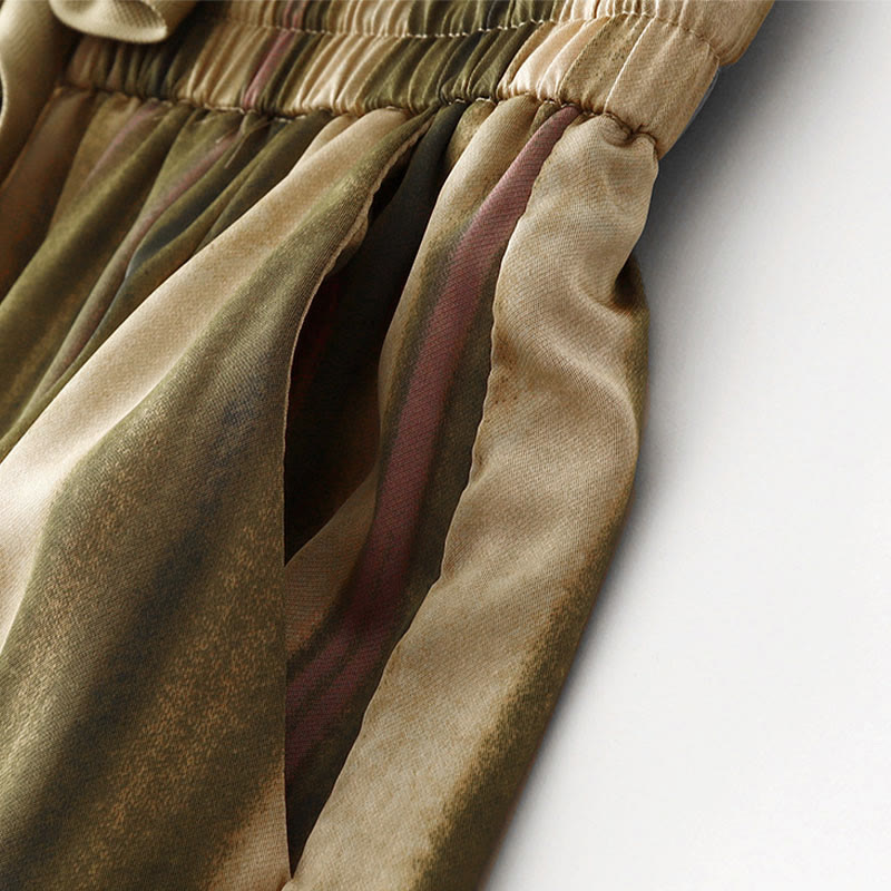 Buddha Stones Sommerliche, lässig-elegante lange Hose mit Kordelzug, vertikalen Streifen, geradem Bein und Taschen für Damen - image 3
