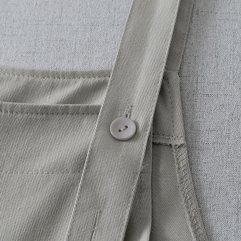 Buddha Stones Lässiger, minimalistischer Damen-Jumpsuit für Frühling und Sommer mit Knopfleiste und Tasche - image 12