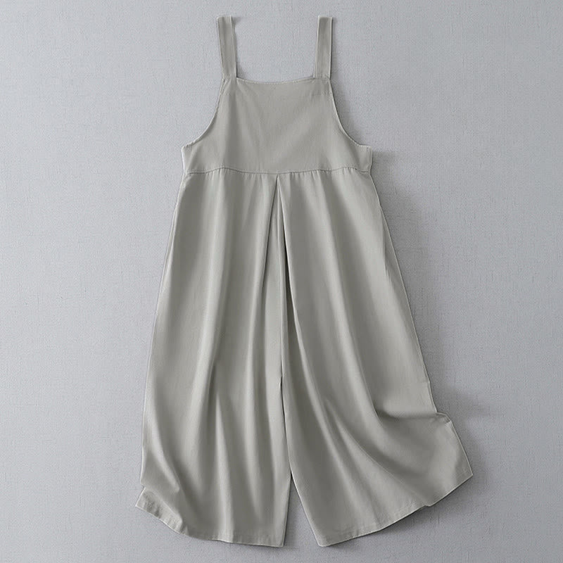 Buddha Stones Lässiger, minimalistischer Damen-Jumpsuit für Frühling und Sommer mit Knopfleiste und Tasche - image 9