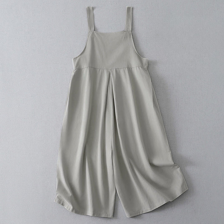 Buddha Stones Lässiger, minimalistischer Damen-Jumpsuit für Frühling und Sommer mit Knopfleiste und Tasche - image 9