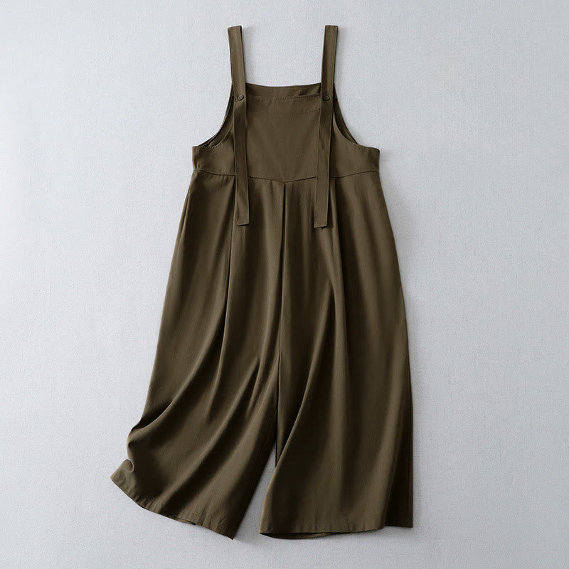 Buddha Stones Lässiger, minimalistischer Damen-Jumpsuit für Frühling und Sommer mit Knopfleiste und Tasche - Sienna - US4-12, UK/AU8-16, EU36-44 (S- XL) - image 0
