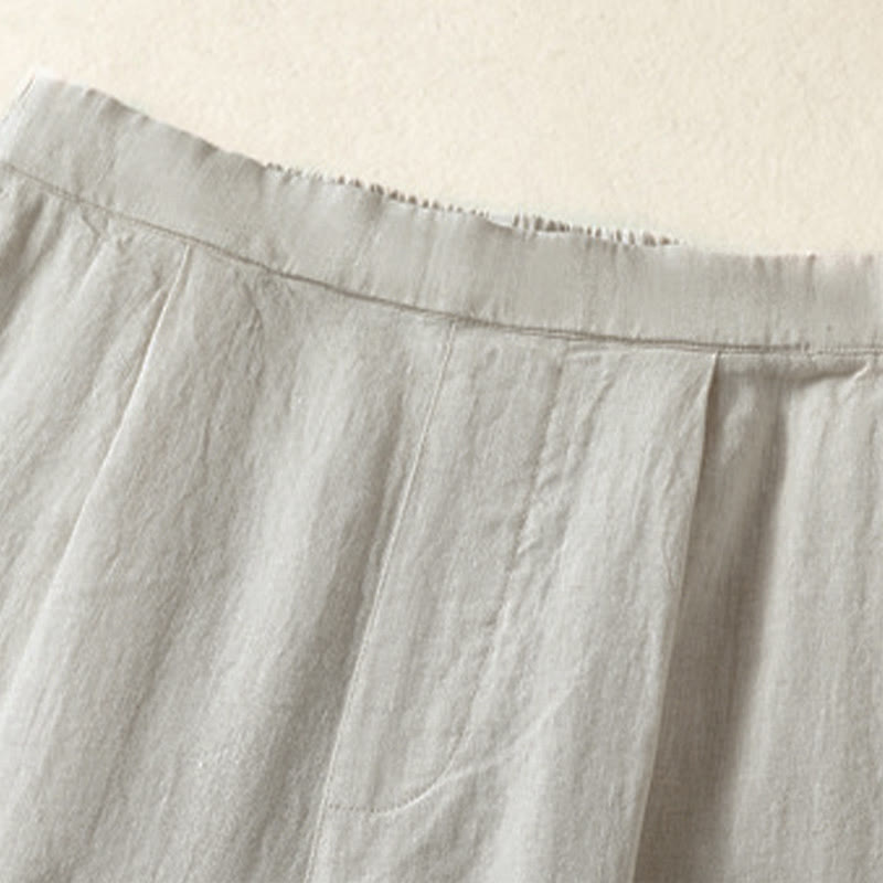 Buddha Stones Lässige, minimalistische Caprihose für Damen, gerades Bein, mit Taschen, ideal für Frühling und Sommer - image 28