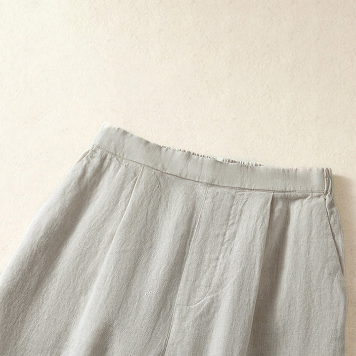 Buddha Stones Lässige, minimalistische Caprihose für Damen, gerades Bein, mit Taschen, ideal für Frühling und Sommer - image 26