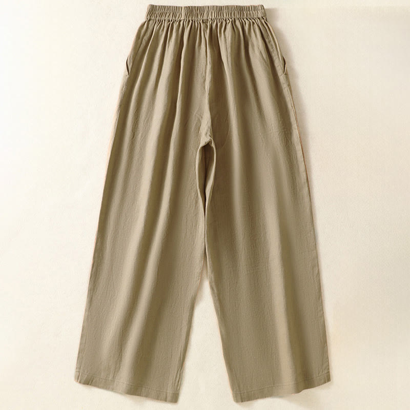 Buddha Stones Lässige, minimalistische Caprihose für Damen, gerades Bein, mit Taschen, ideal für Frühling und Sommer - image 7