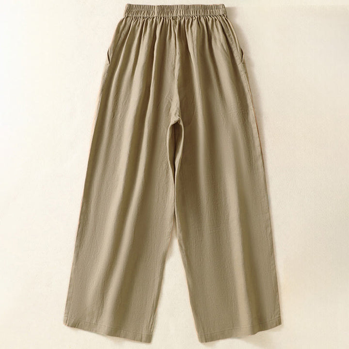 Buddha Stones Lässige, minimalistische Caprihose für Damen, gerades Bein, mit Taschen, ideal für Frühling und Sommer - image 7