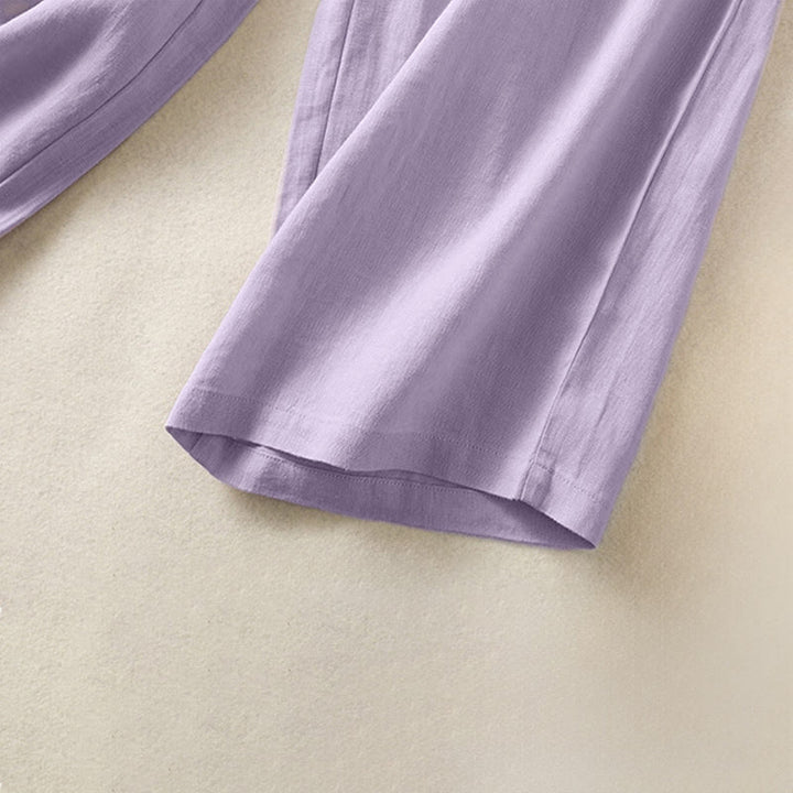 Buddha Stones Lässige, minimalistische Caprihose für Damen, gerades Bein, mit Taschen, ideal für Frühling und Sommer - image 23
