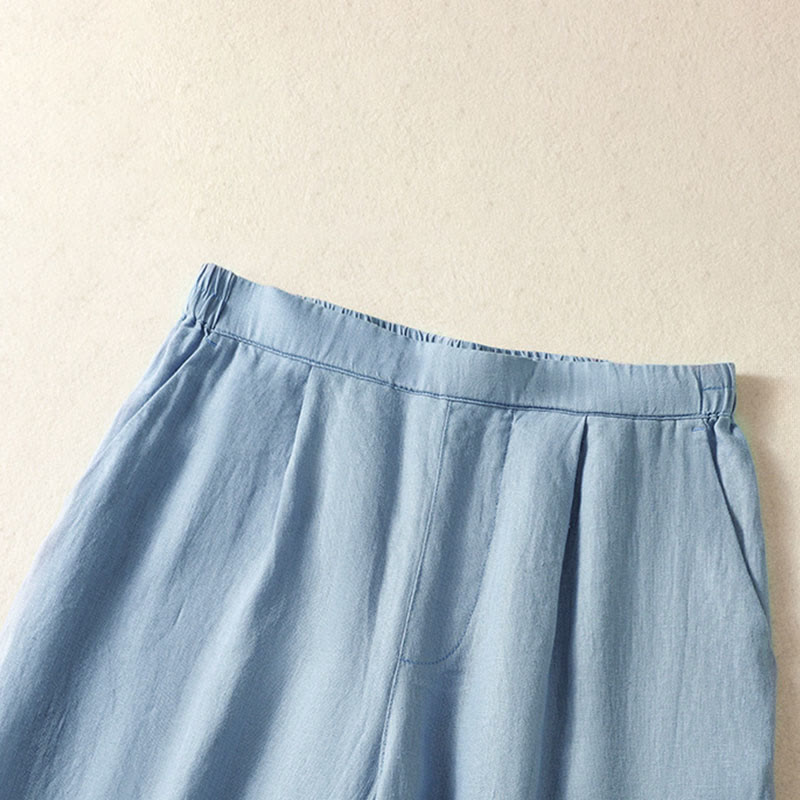 Buddha Stones Lässige, minimalistische Caprihose für Damen, gerades Bein, mit Taschen, ideal für Frühling und Sommer - image 2