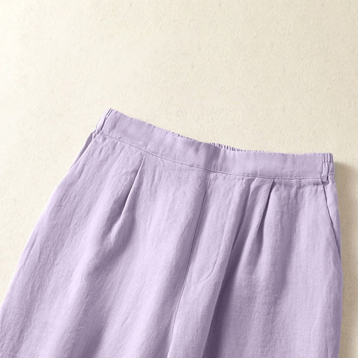 Buddha Stones Lässige, minimalistische Caprihose für Damen, gerades Bein, mit Taschen, ideal für Frühling und Sommer - image 20