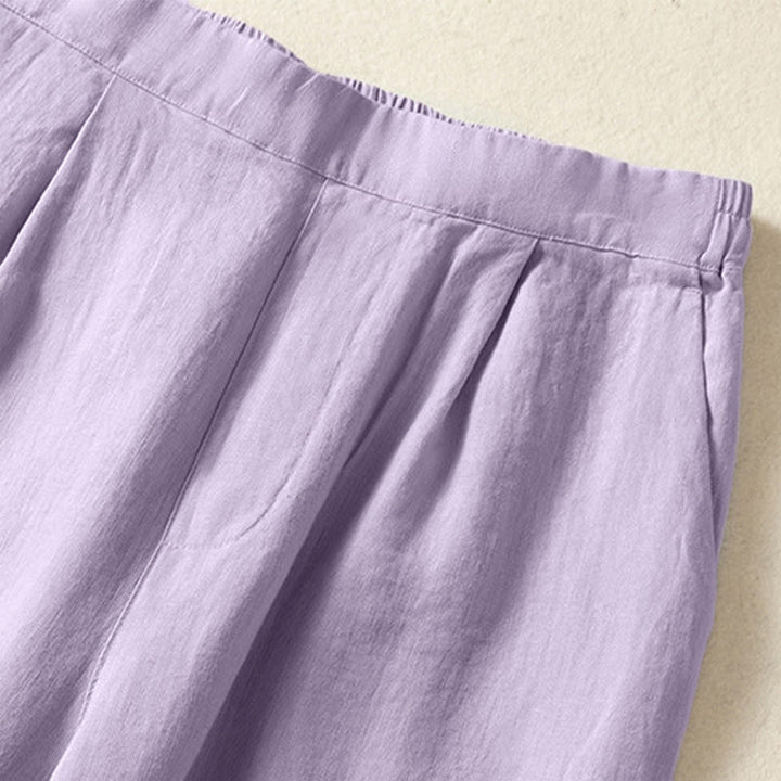 Buddha Stones Lässige, minimalistische Caprihose für Damen, gerades Bein, mit Taschen, ideal für Frühling und Sommer - image 22