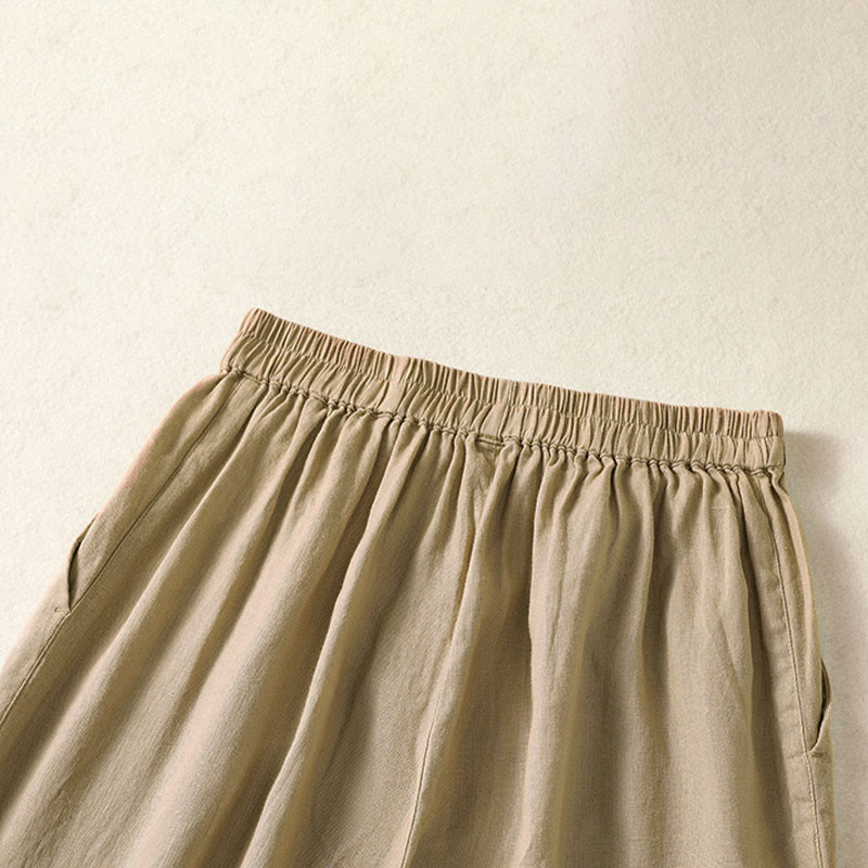 Buddha Stones Lässige, minimalistische Caprihose für Damen, gerades Bein, mit Taschen, ideal für Frühling und Sommer - image 10