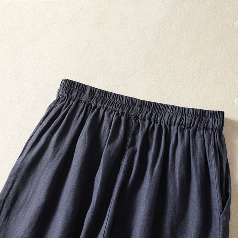 Buddha Stones Lässige, minimalistische Caprihose für Damen, gerades Bein, mit Taschen, ideal für Frühling und Sommer - image 16