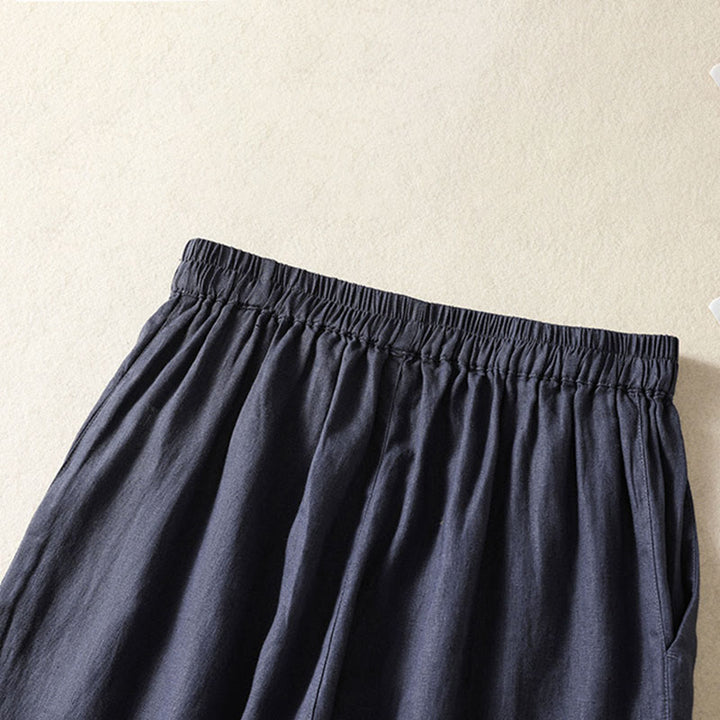 Buddha Stones Lässige, minimalistische Caprihose für Damen, gerades Bein, mit Taschen, ideal für Frühling und Sommer - image 16