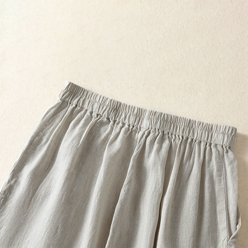 Buddha Stones Lässige, minimalistische Caprihose für Damen, gerades Bein, mit Taschen, ideal für Frühling und Sommer - image 27