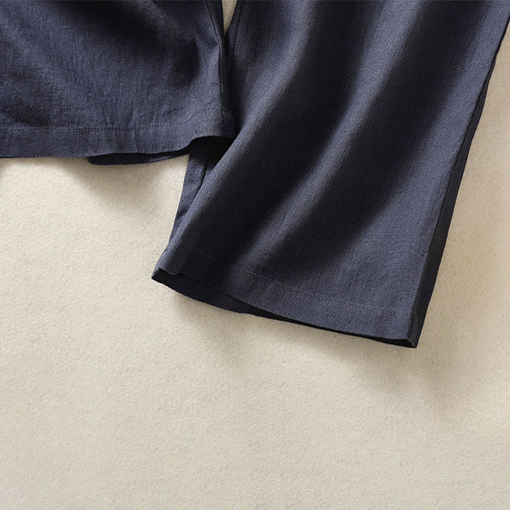 Buddha Stones Lässige, minimalistische Caprihose für Damen, gerades Bein, mit Taschen, ideal für Frühling und Sommer - image 17