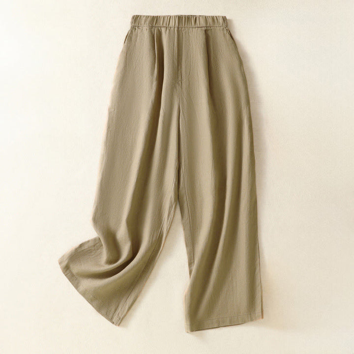 Buddha Stones Lässige, minimalistische Caprihose für Damen, gerades Bein, mit Taschen, ideal für Frühling und Sommer - Bräunen - US8-10, UK/AU12-14, EU40-42 (2XL) - image 6