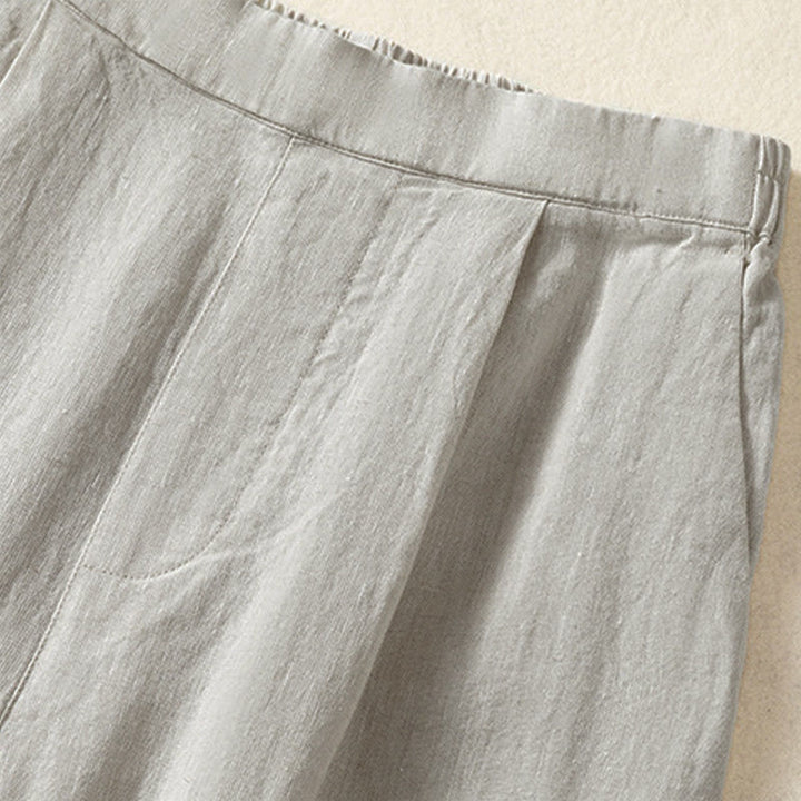 Buddha Stones Lässige, minimalistische Caprihose für Damen, gerades Bein, mit Taschen, ideal für Frühling und Sommer - image 30