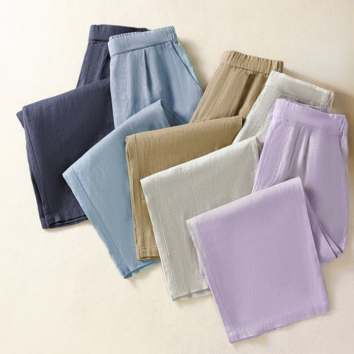 Buddha Stones Lässige, minimalistische Caprihose für Damen, gerades Bein, mit Taschen, ideal für Frühling und Sommer - image 38