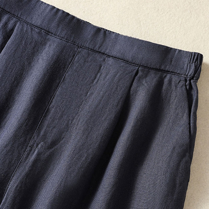Buddha Stones Lässige, minimalistische Caprihose für Damen, gerades Bein, mit Taschen, ideal für Frühling und Sommer - image 15