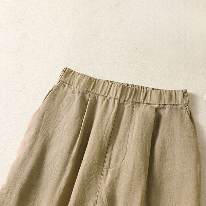 Buddha Stones Lässige, minimalistische Caprihose für Damen, gerades Bein, mit Taschen, ideal für Frühling und Sommer - image 8