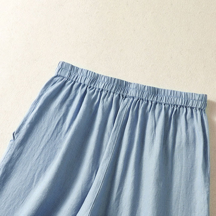 Buddha Stones Lässige, minimalistische Caprihose für Damen, gerades Bein, mit Taschen, ideal für Frühling und Sommer - image 3