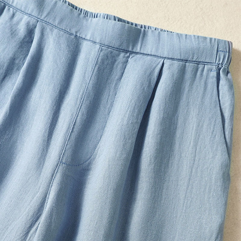 Buddha Stones Lässige, minimalistische Caprihose für Damen, gerades Bein, mit Taschen, ideal für Frühling und Sommer - image 4
