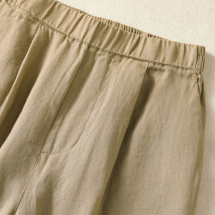 Buddha Stones Lässige, minimalistische Caprihose für Damen, gerades Bein, mit Taschen, ideal für Frühling und Sommer - image 9