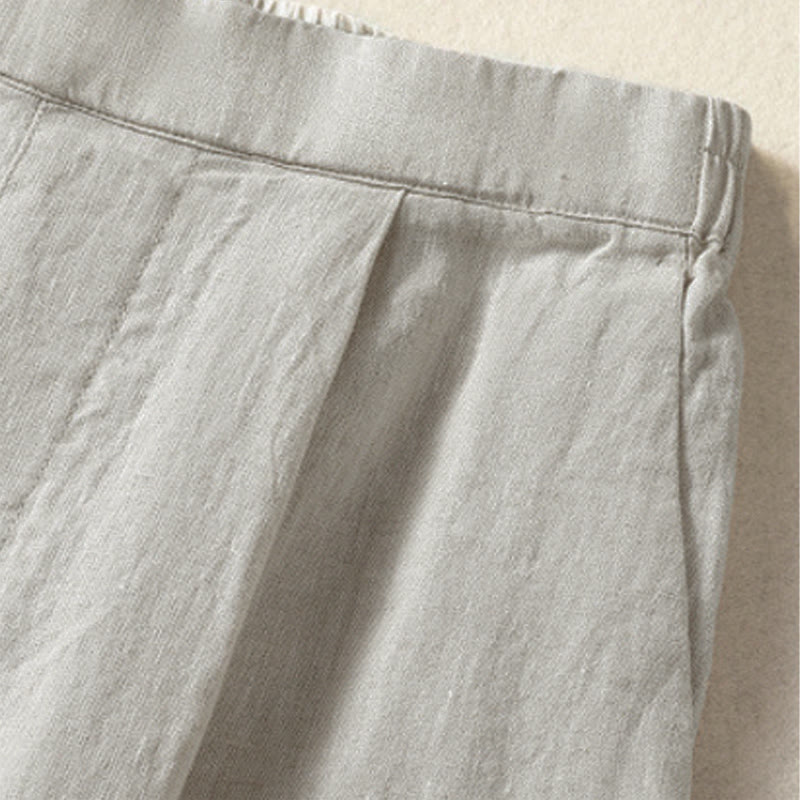 Buddha Stones Lässige, minimalistische Caprihose für Damen, gerades Bein, mit Taschen, ideal für Frühling und Sommer - image 31