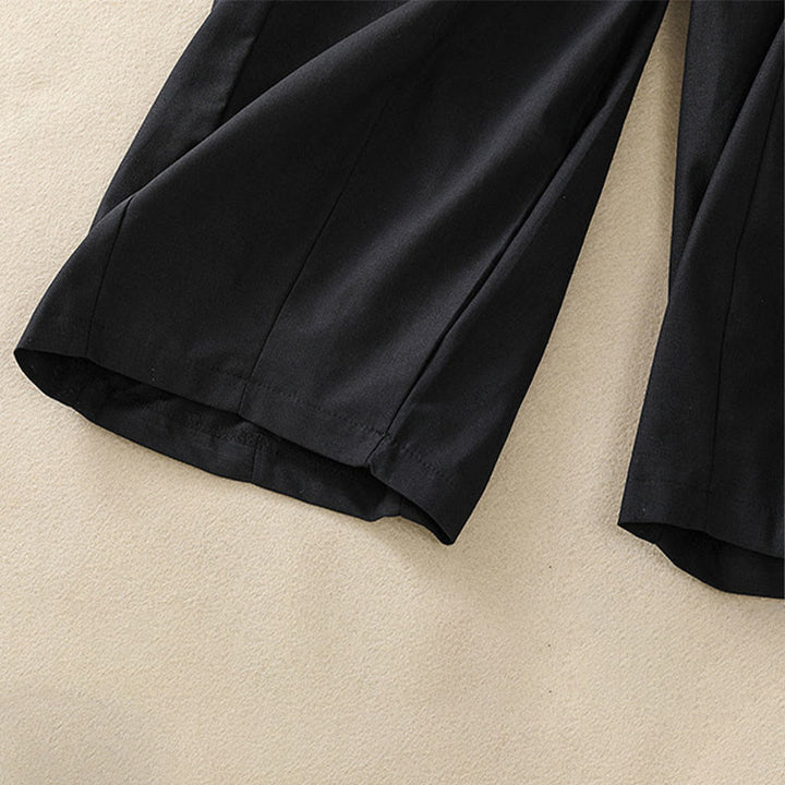 Buddha Stones Lässige, minimalistische, einfarbige Damen-Cropped-Hose mit Kordelzug und Taschen für den Sommer - image 8