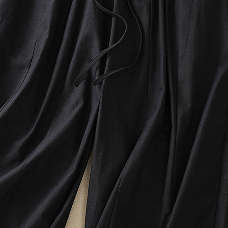 Buddha Stones Lässige, minimalistische, einfarbige Damen-Cropped-Hose mit Kordelzug und Taschen für den Sommer - image 7