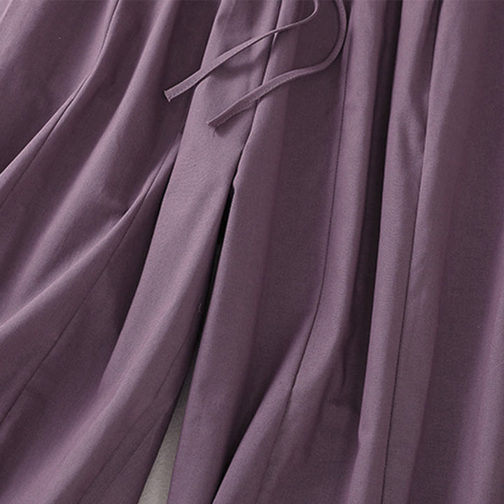 Buddha Stones Lässige, minimalistische, einfarbige Damen-Cropped-Hose mit Kordelzug und Taschen für den Sommer - image 14